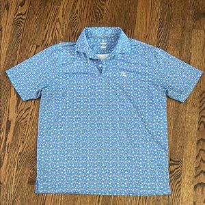 Rhoback Men’s Light Blue Patterned Polo Shirt